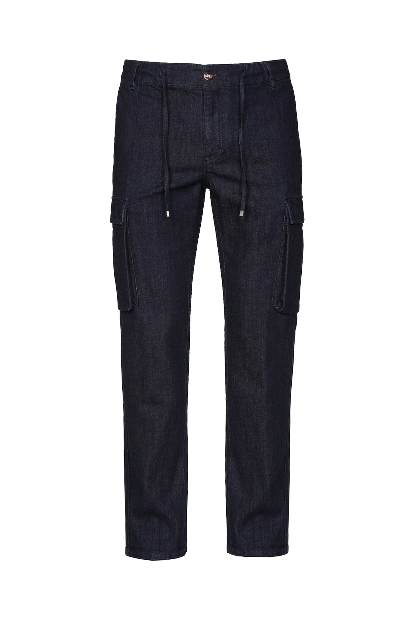 Pantalon cargo à poches et cordon de serrage - Bleu