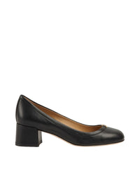 Ballerines à talons en cuir - Black