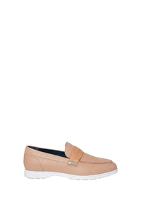 Mocassins grainées en cuir exotique - Beige & Blanc