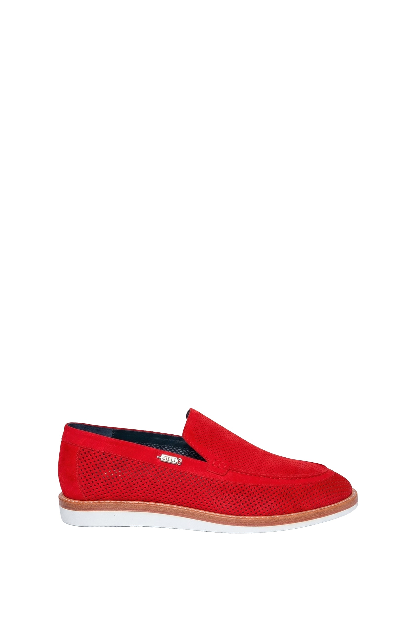 Openwork suede loafers - Red