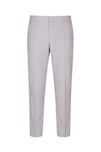 Pantalon à coutures verticales en soie - Gris