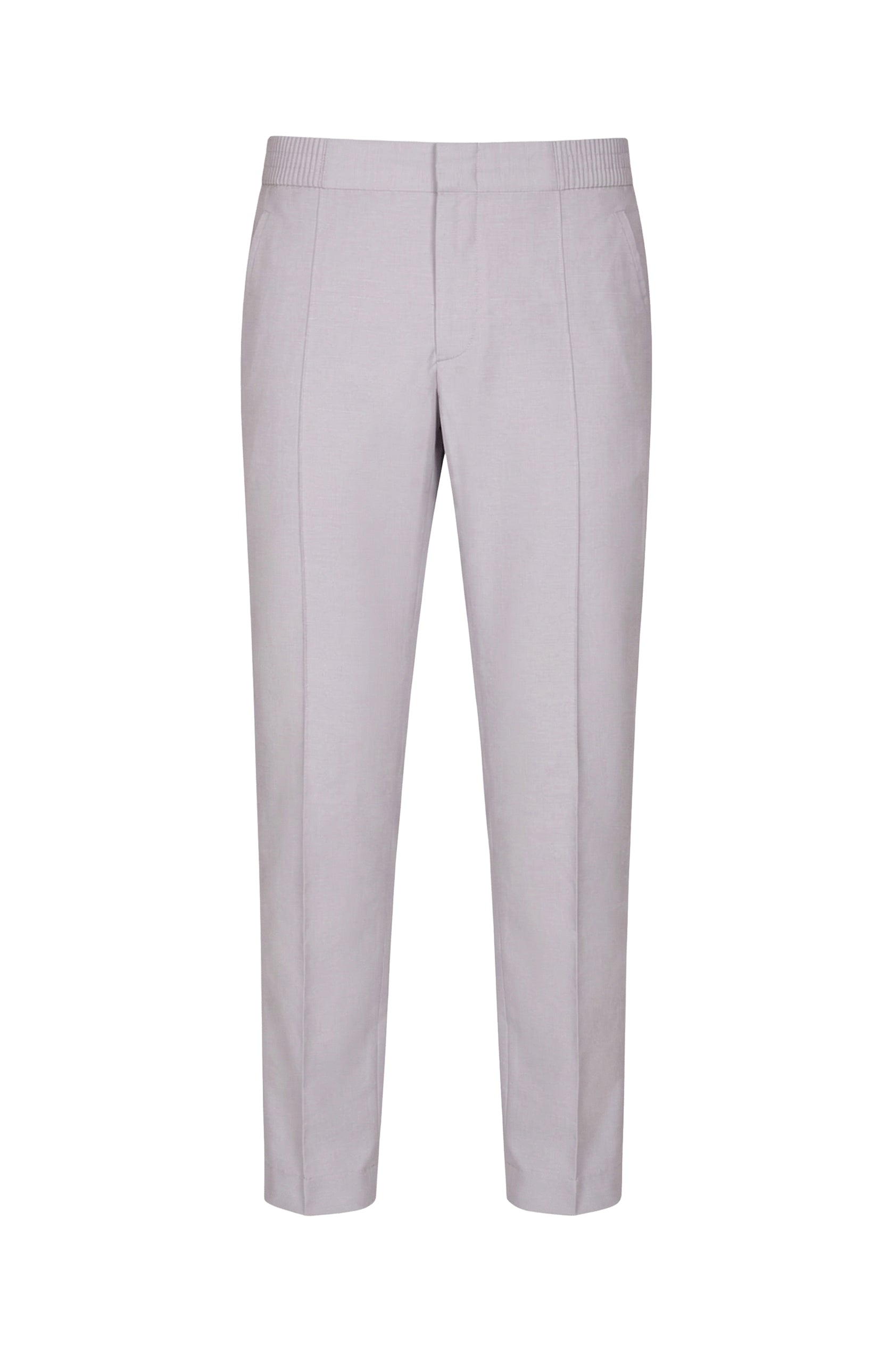 Pantalon à coutures verticales en soie - Gris