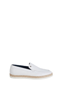 Woven moccasins in exotic leather - White