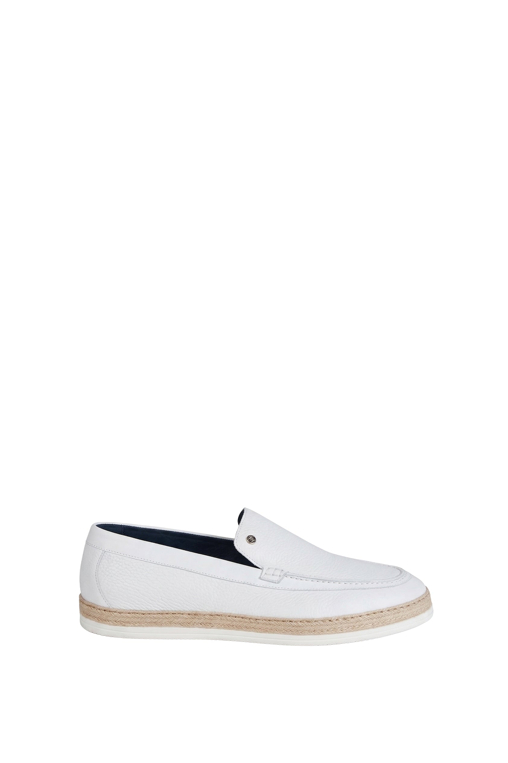 Woven moccasins in exotic leather - White