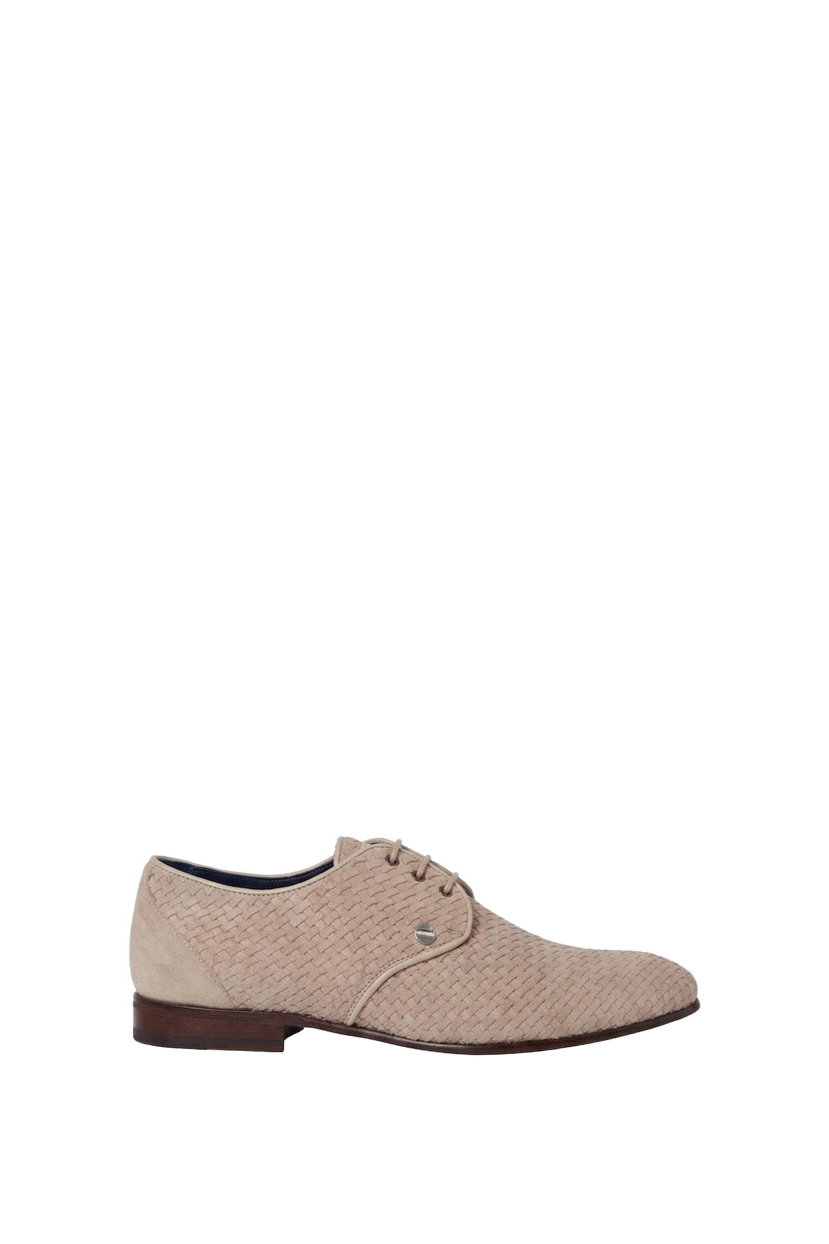 Derbies à motif tressé en daim - Beige