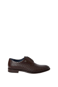 Derbies à motif tressé en cuir - Marron & Bleu