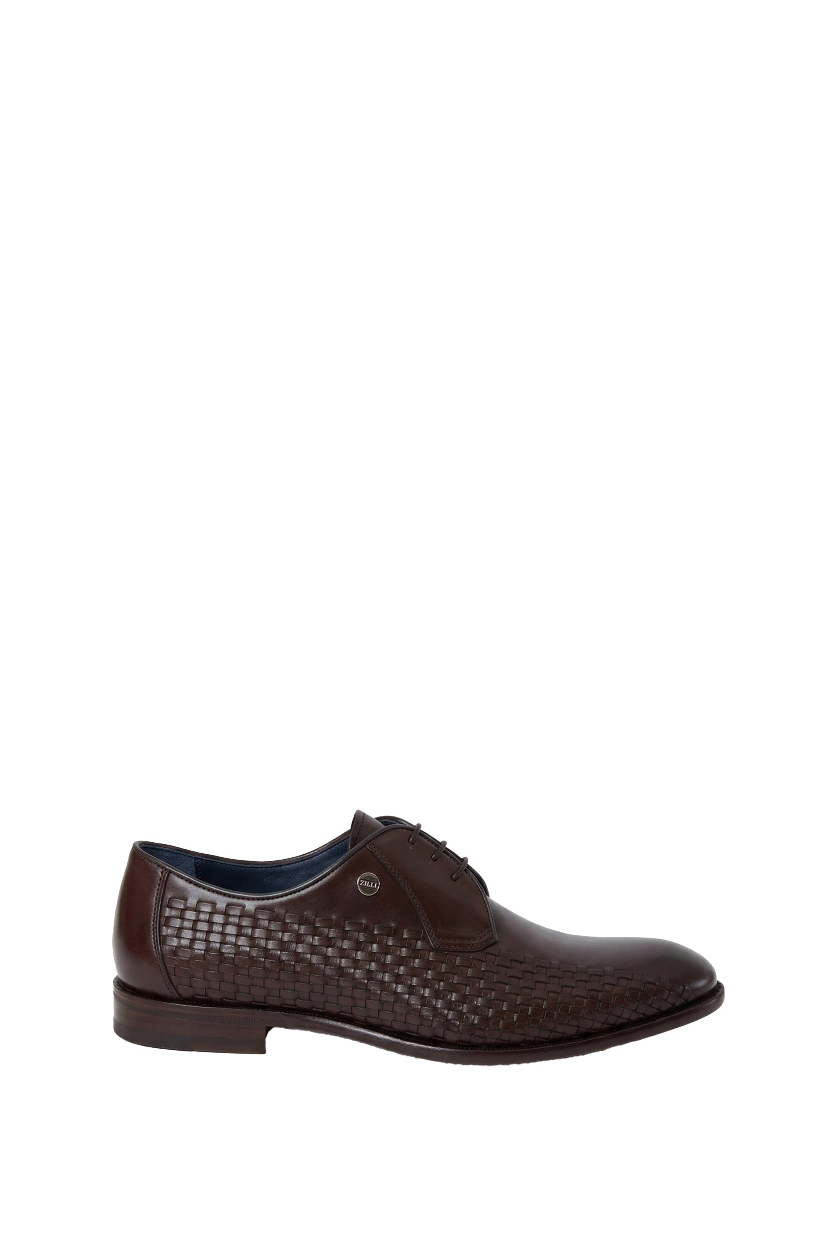 Derbies à motif tressé en cuir - Marron & Bleu