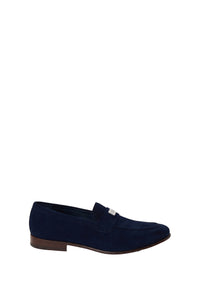 Suede loafers with metal plate - Blue