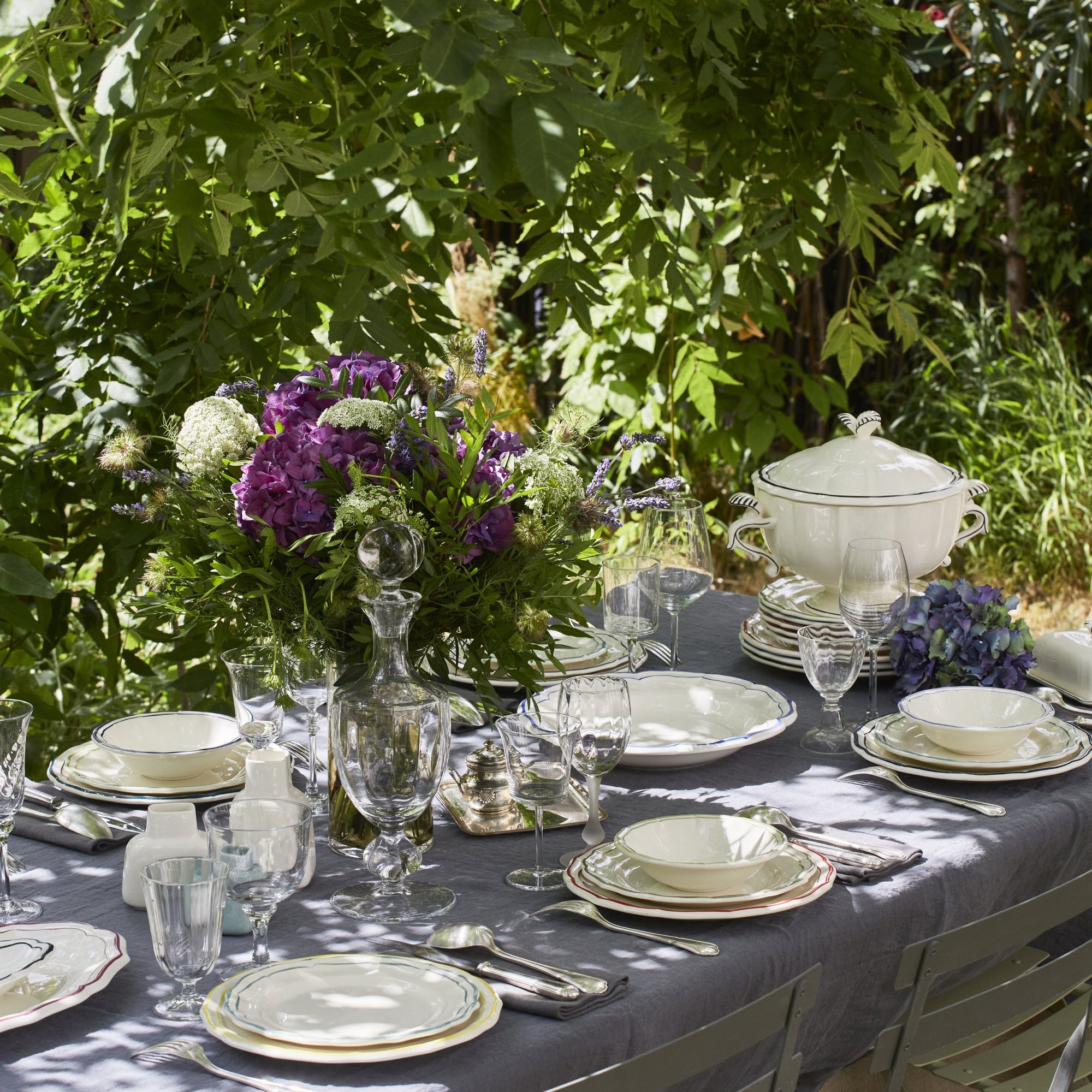 Set de 4 Assiettes creuses Filet - Pivoine