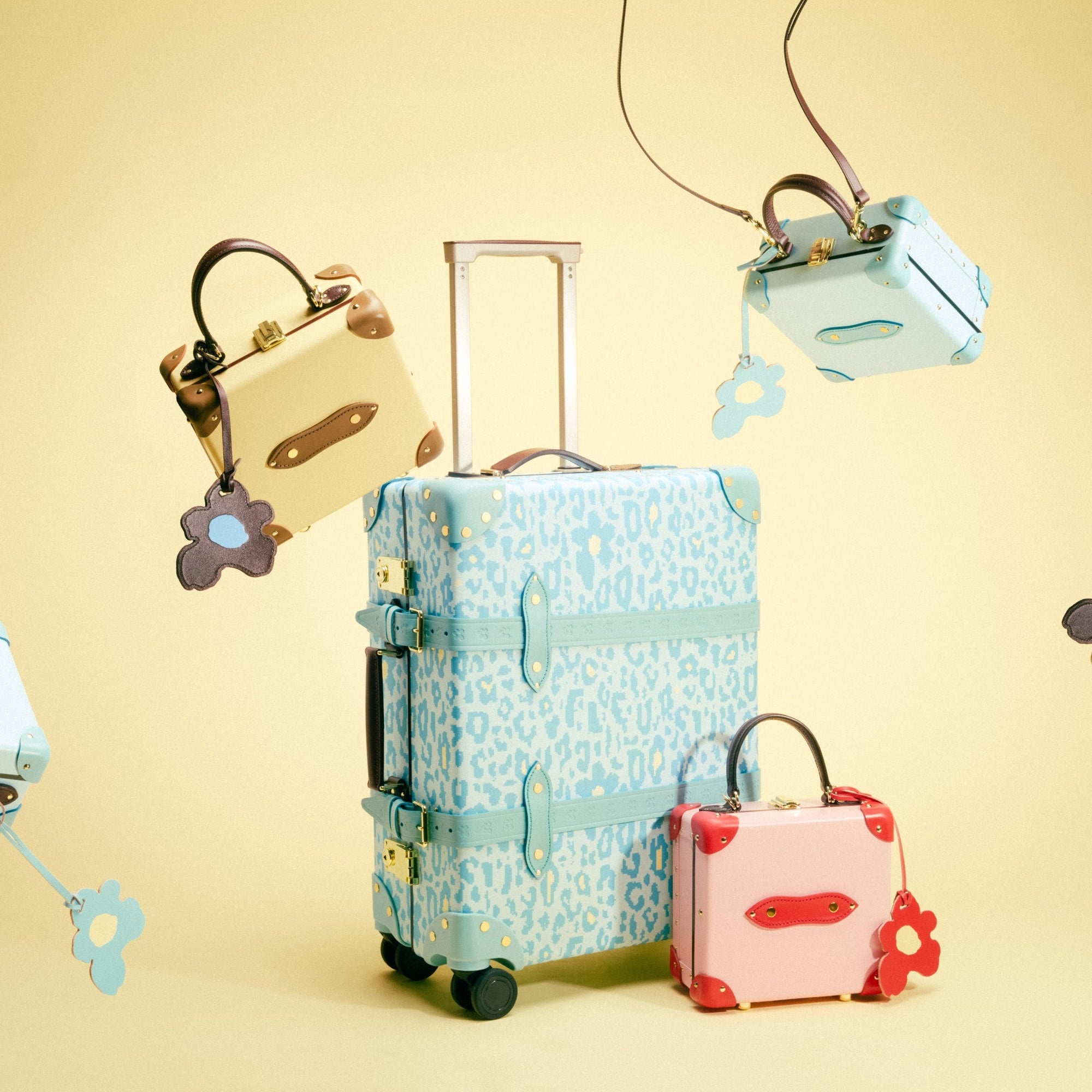 Bagage cabine Golf Le Fleur 4 roues - Bleu & Or
