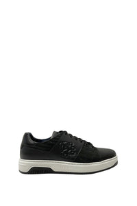 Sneakers basses effet matelassé en cuir - Black