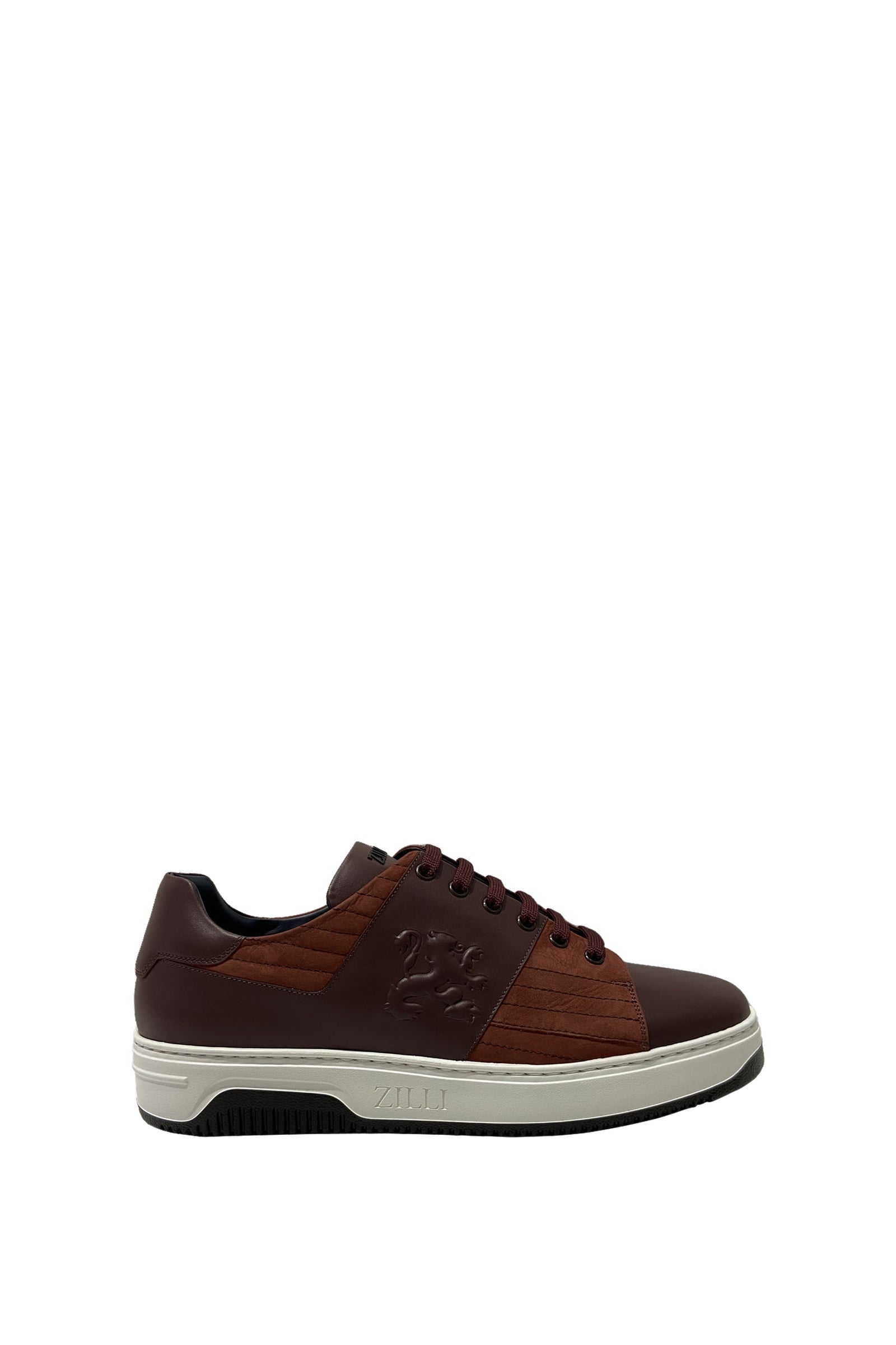 Low quilted leather trainers - Brown & Bordeaux