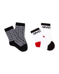 Lot de 2 paires de chaussettes en coton - Noir Blanc