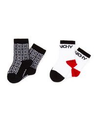 Lot de 2 paires de chaussettes en coton - Noir Blanc