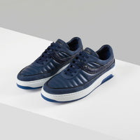 Baskets basses en cachemire - Bleu & Blanc