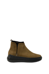 Bottines Chelsea à semelle épaisse en cuir - Marron & Noir