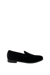 Mocassins à motif brodé en velours - Noir