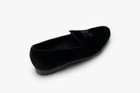 Mocassins à motif brodé en velours - Noir
