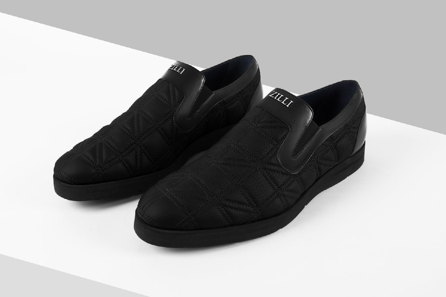 Quilted leather loafers - Black
