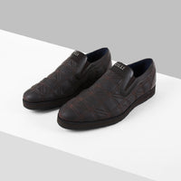 Mocassins matelassés en cuir - Marron