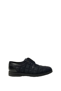 Derbies matelassés à motif en cuir exotique - Noir