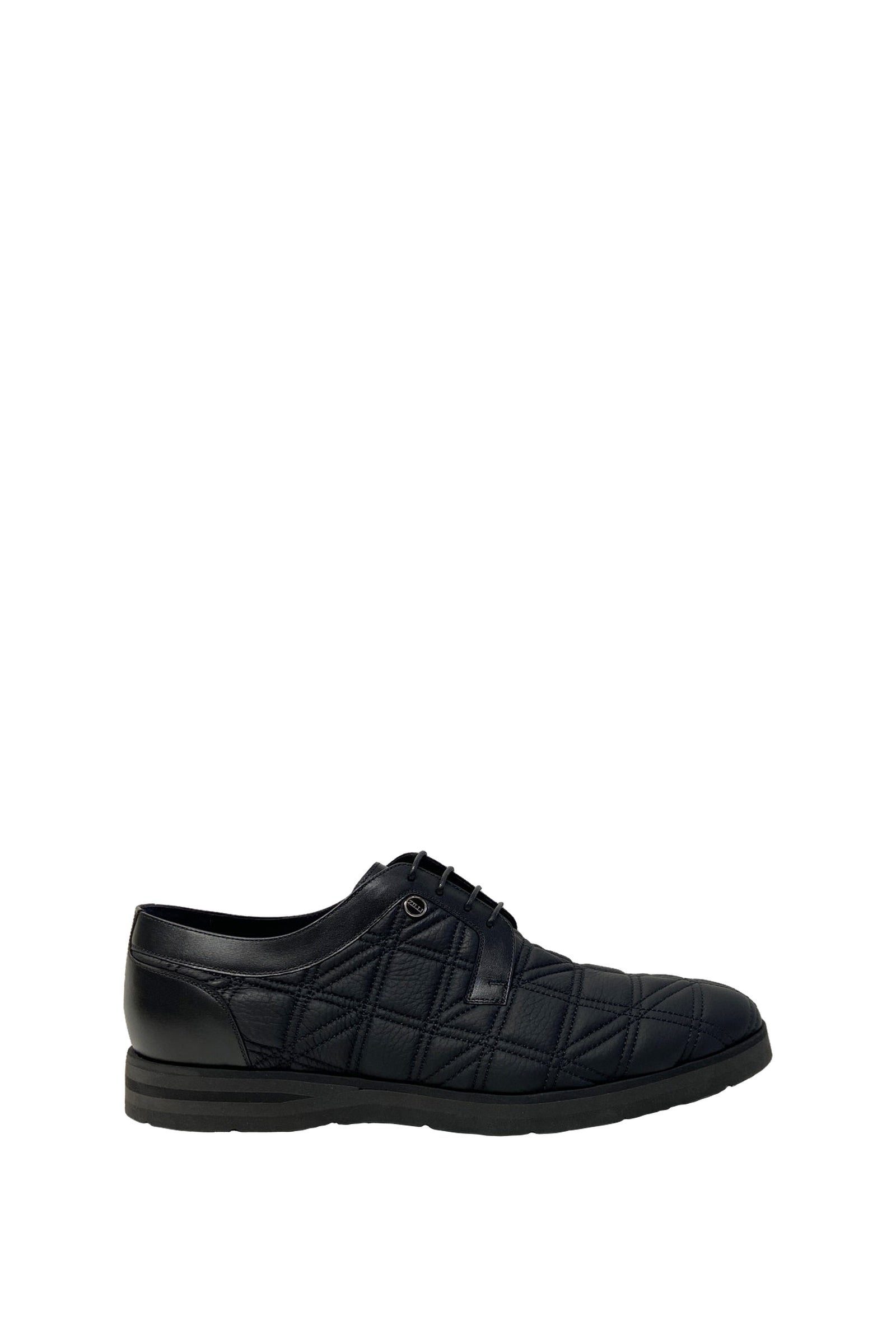 Derbies matelassés à motif en cuir exotique - Noir