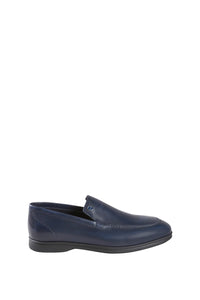 Mocassins avec logo métallique en cuir - Bleu