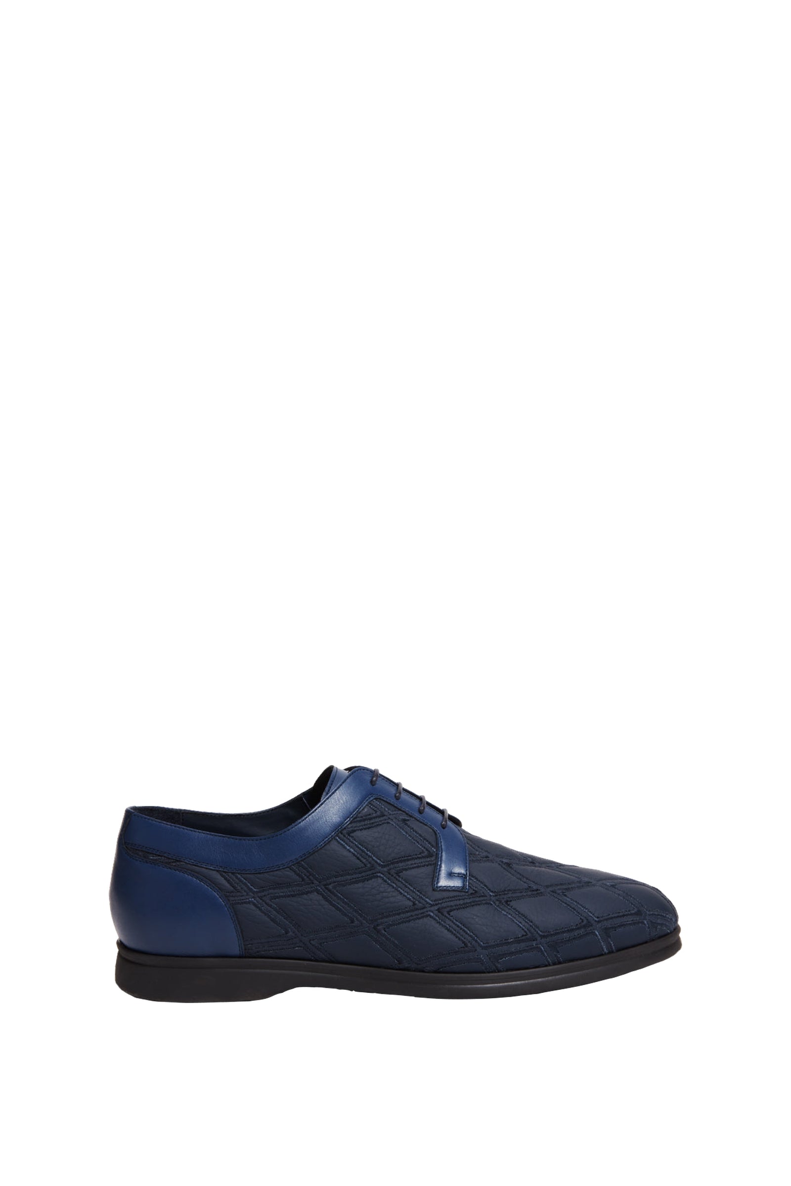 Derbies matelassés à motif en cuir exotique - Bleu