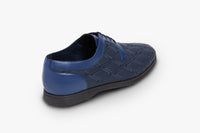 Derbies matelassés à motif en cuir exotique - Bleu