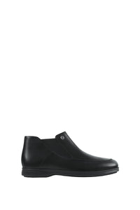 Bottines basses à surpiqûres en cuir - Noir