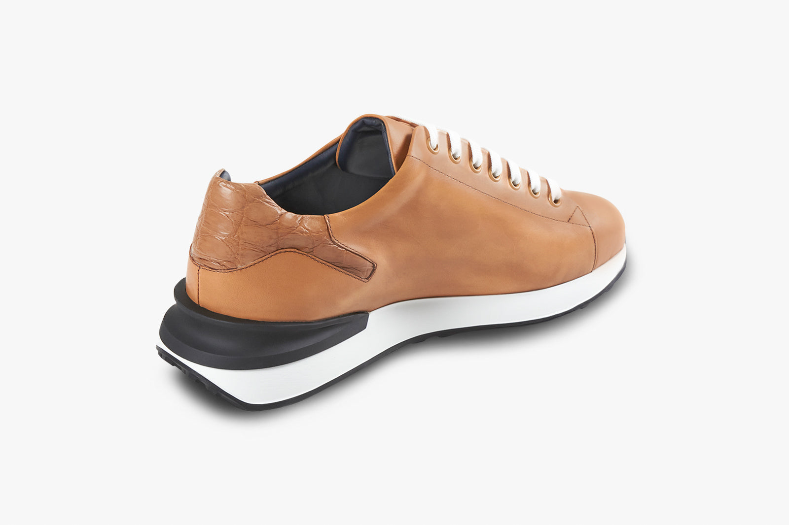 Baskets basses en cuir - Camel