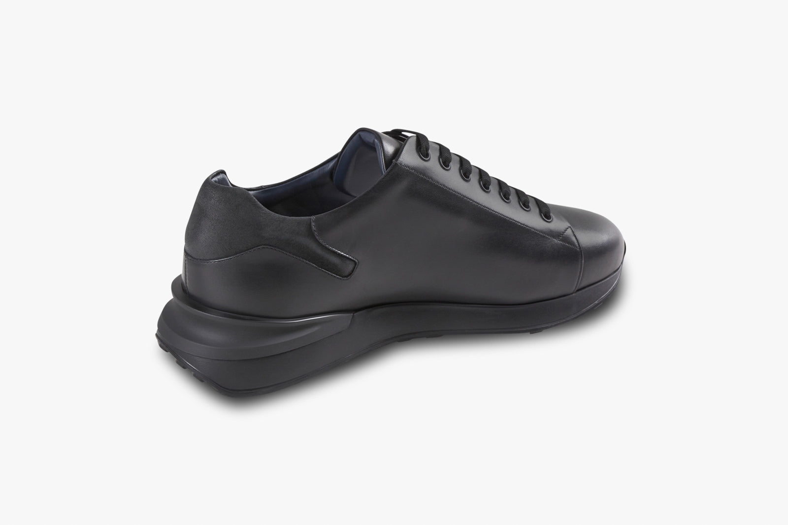 Baskets basses en cuir - Noir & Bleu
