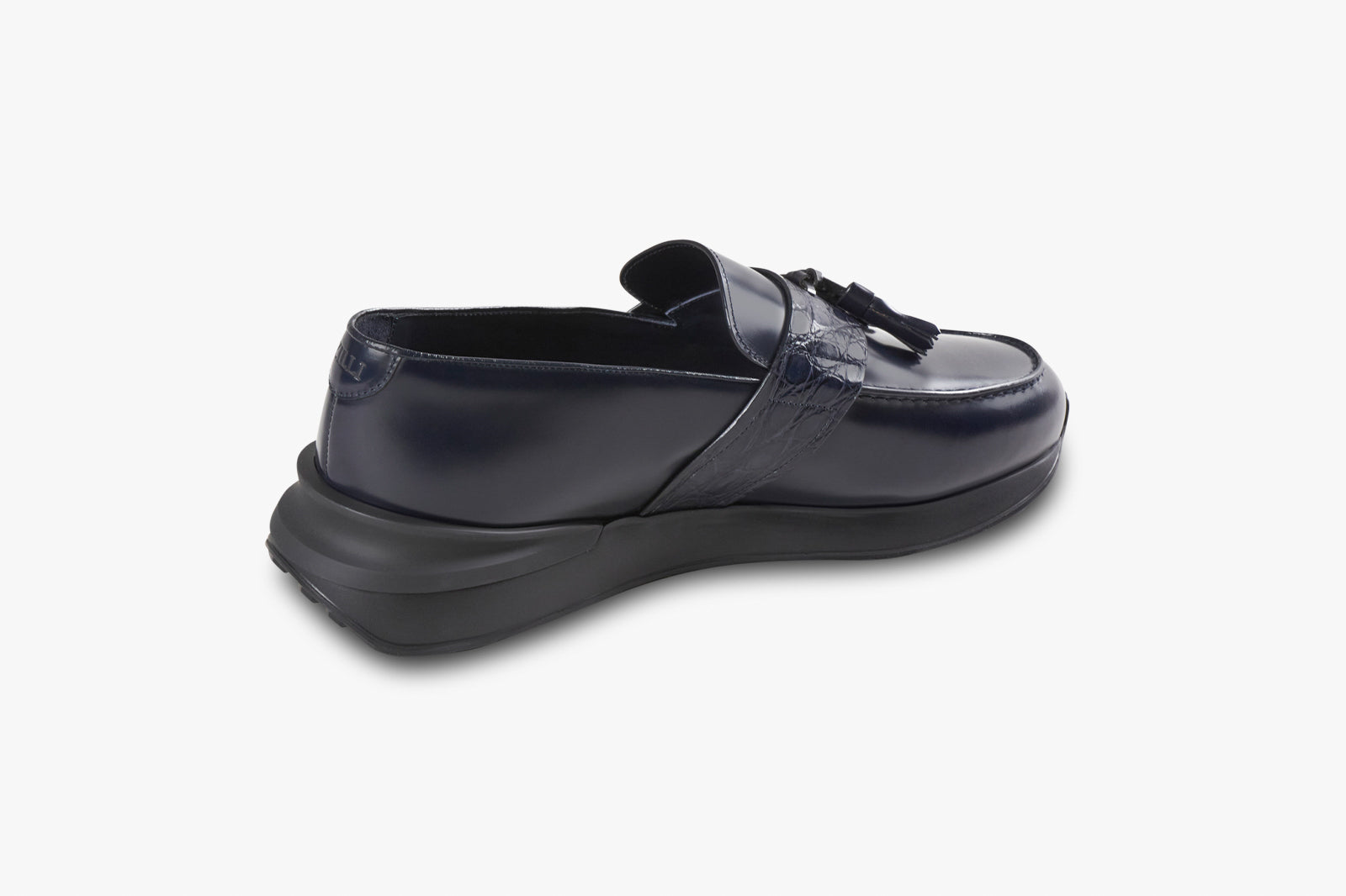Mocassins pampilles en cuir - Bleu & Noir