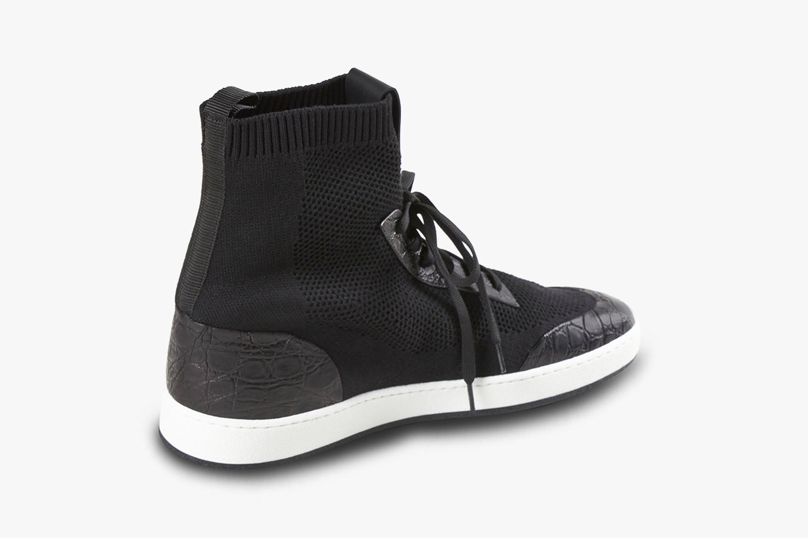 Baskets montantes en laine - Noir & Blanc