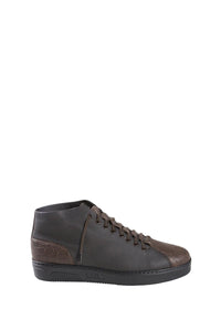 Sneakers texturées en cuir - Brown