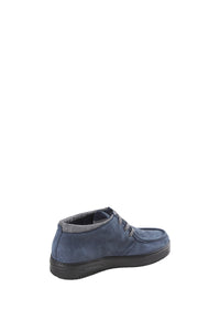 Bottines à surpiqûres en daim - Bleu