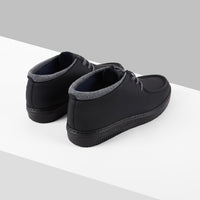 Bottines montantes à semelle crantée en cuir - Noir & Gris