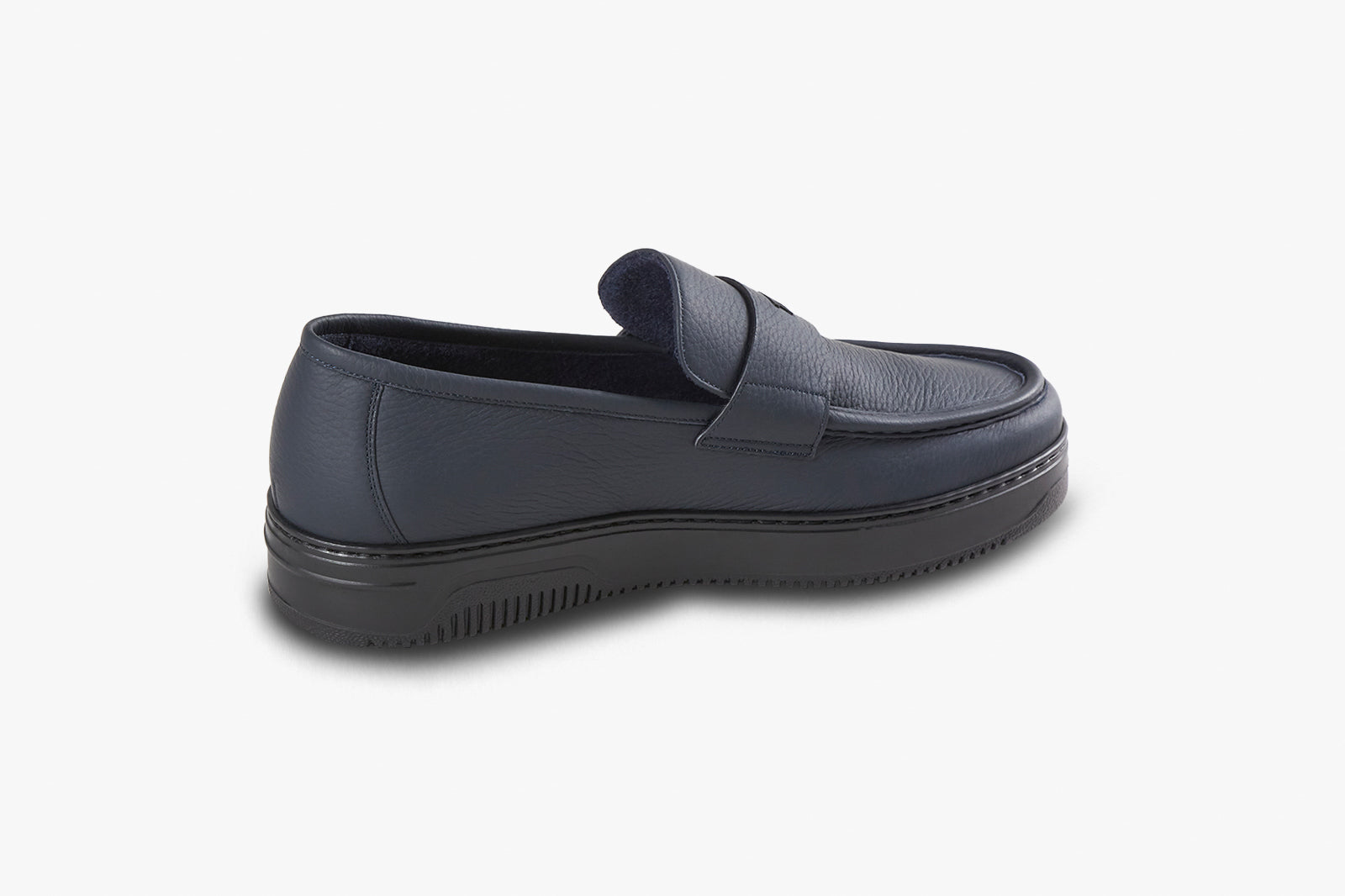 Mocassins à semelle épaisse en cuir - Bleu & Noir