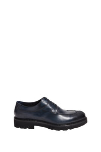 Derbies à semelle crantée en cuir - Dark Navy