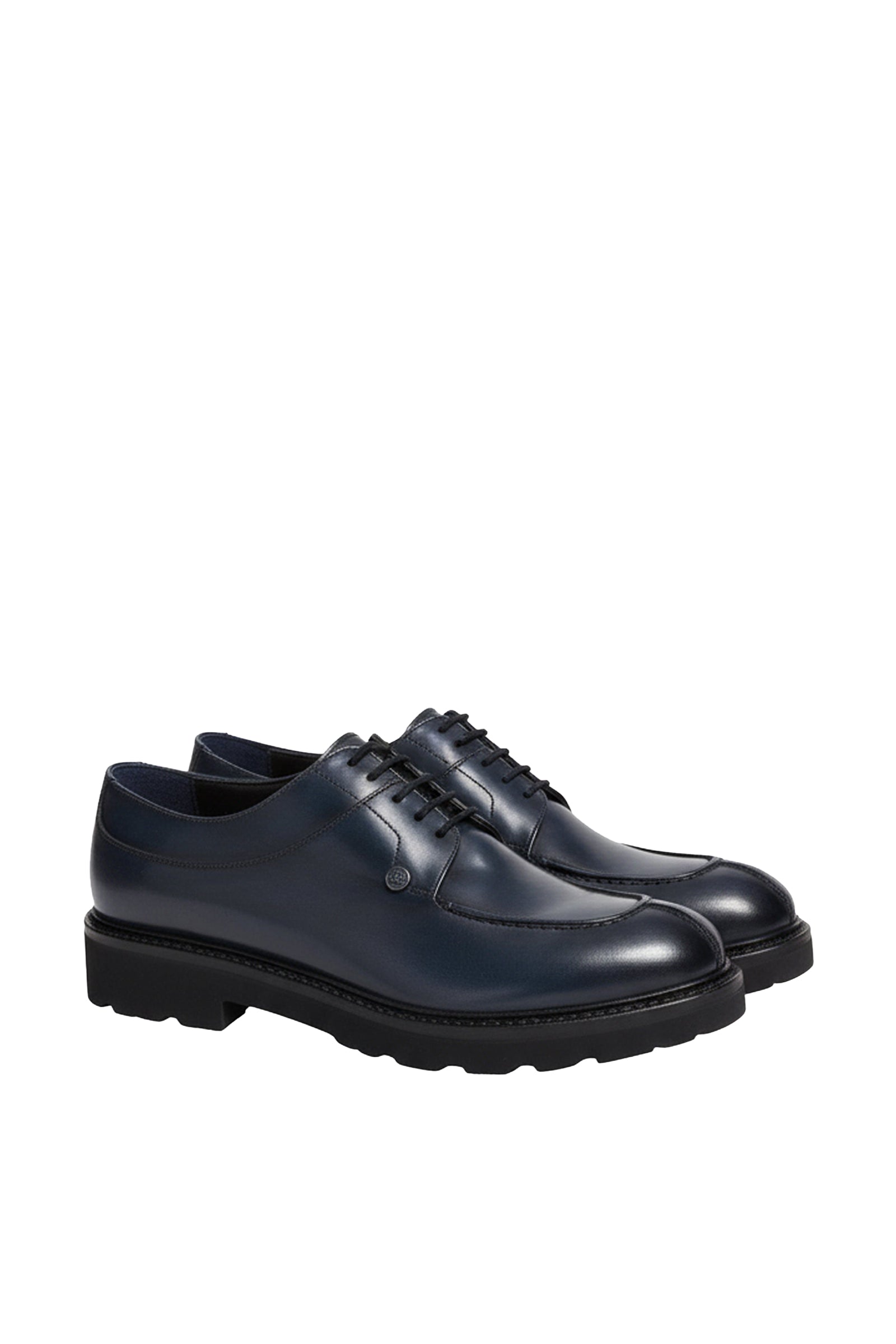 Derbies à semelle crantée en cuir - Dark Navy