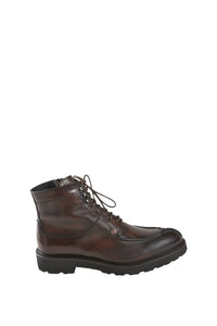 Bottines à lacets en cuir - Marron