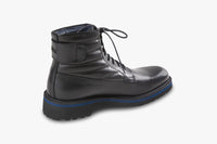 Bottines à empiècements en cuir - Noir & Bleu