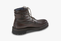 Bottines à lacets matelassées en cuir - Marron