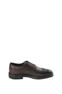 Derbies à lacets ajourés en cuir - Marron & Noir