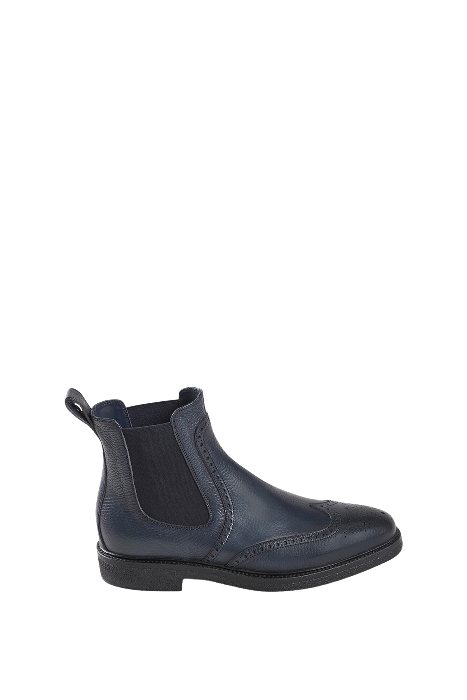 Bottines Chelsea ajourées en cuir grainé - Bleu
