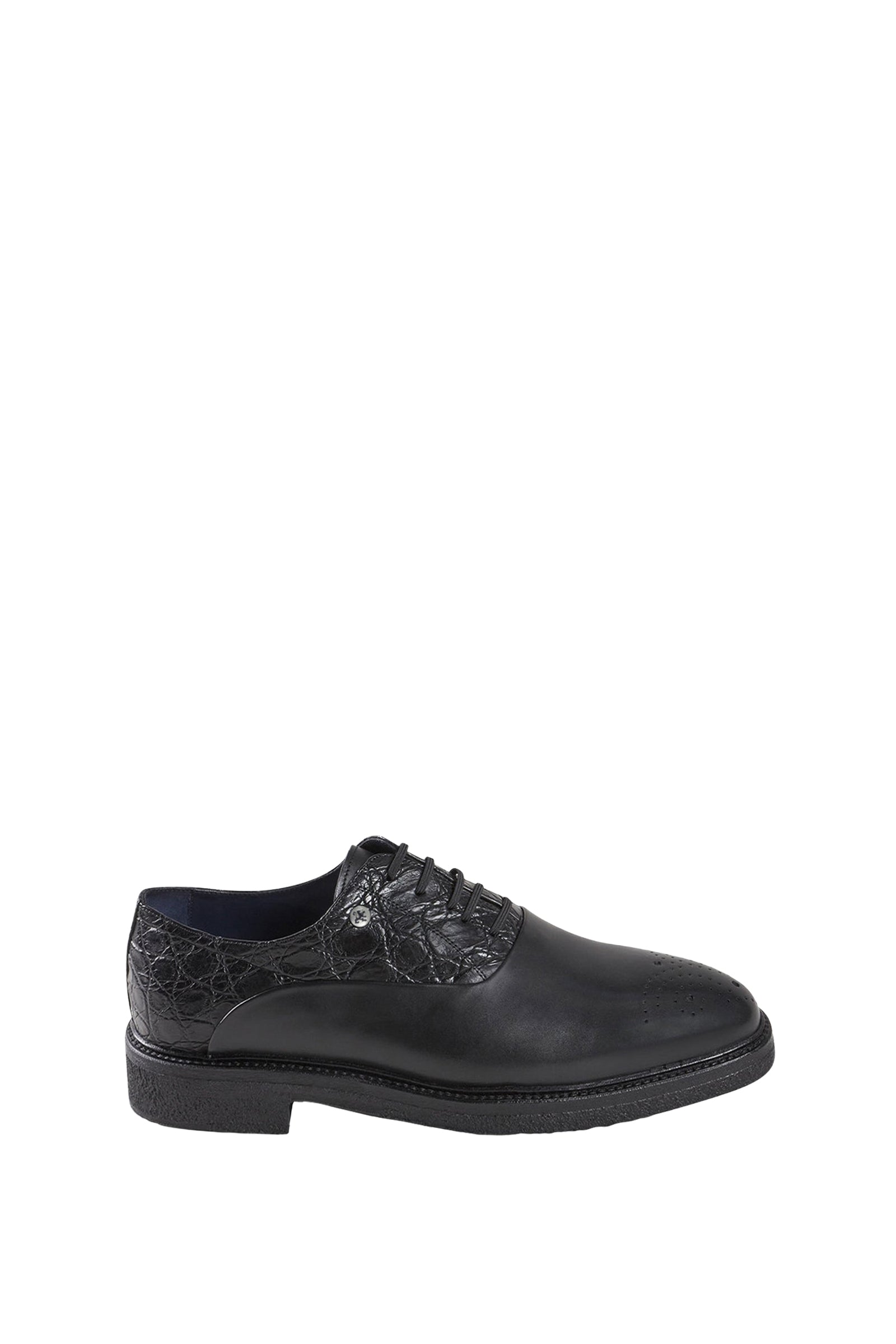 Derbies et perforations en cuir - Noir