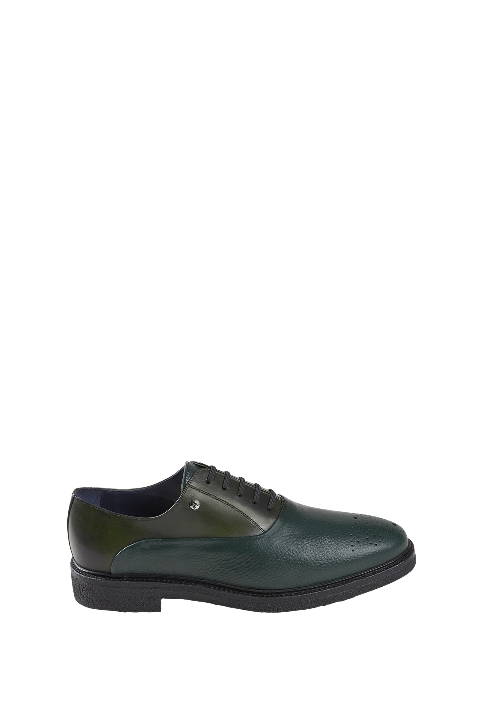Derbies à lacets et ajourés en cuir exotique - Vert