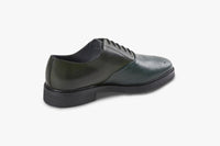 Derbies à lacets et ajourés en cuir exotique - Vert