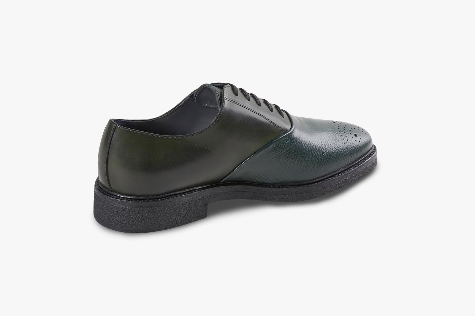 Derbies à lacets et ajourés en cuir exotique - Vert