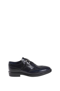 Buckle loafer with floral leather toe - Blue